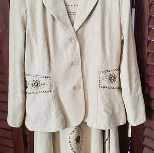 Women's 2-Piece Linen/Cotton Skirt & Jacket